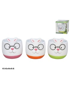 MACETERO CONEJO C/ GAFAS CERAMI. 11X10,6X11,6 CM