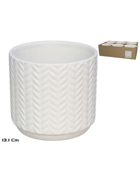 MACETERO CHIARA BLANCO CERAMI. 13,1X13,1X12,5 CM