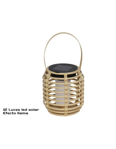 FAROL SOLAR PLS NATURAL 12 LEDS EFEC. LLAMA 11X10X