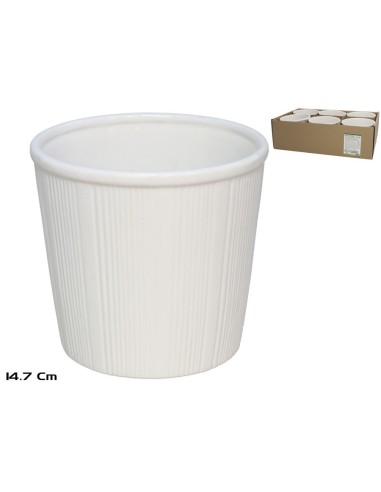 MACETERO JULIETA BLANCO CERAMI. 14,7X14,7X13,5 CM