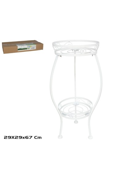 MACETERO DOS PISOS ALAN 29X29X67 BLANCO