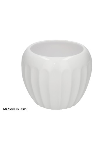 MACETERO NAIN CERAMICA BLANCO 14,5X11,6 CM