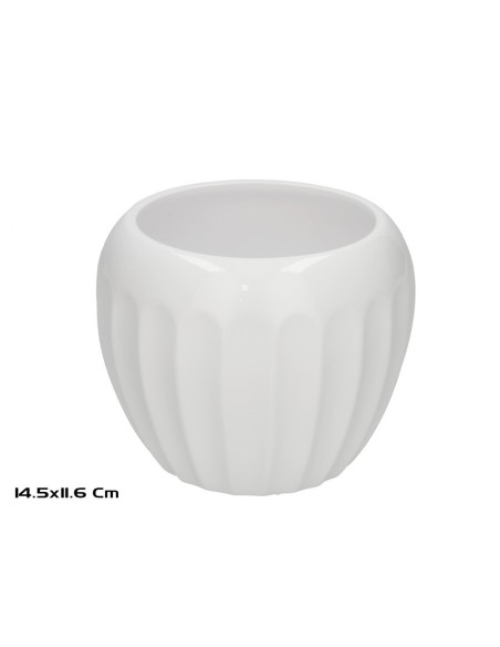 MACETERO NAIN CERAMICA BLANCO 14,5X11,6 CM