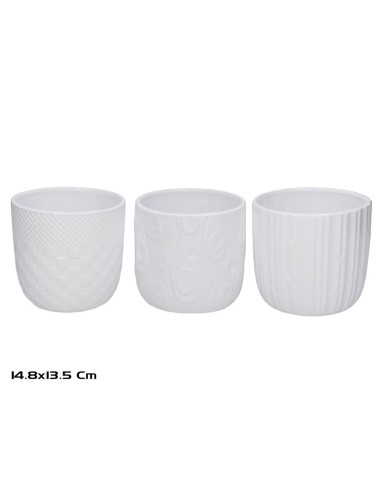 MACETERO SAMIR CERAMICA 3 SURT 14,8X13,5 CM