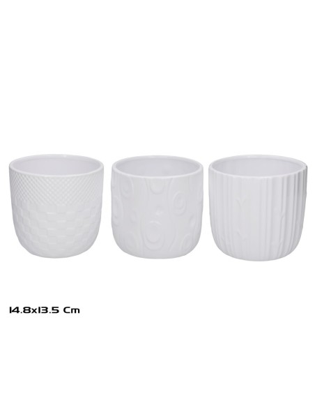 MACETERO SAMIR CERAMICA 3 SURT 14,8X13,5 CM