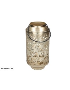 PORTAVELAS LASYA ORO 12X12X24 CM