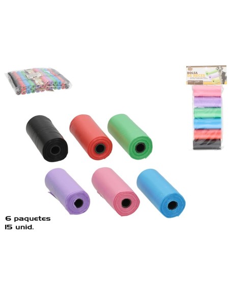 SET 6 BOLSAS DE HECES X 15 UNI 6X2 CM