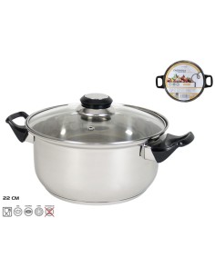 CACEROLA REUS 22 CM ACERO INOX.