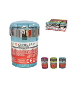 CENICERO VASO COLORES CON LUZ 10 CM