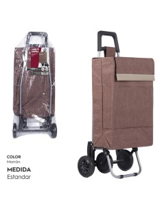 CARRO COMPORA 4 RUEDAS LISO MARRON