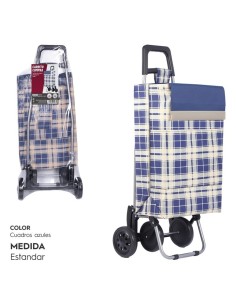 CARRO COMPRA 4 RUEDAS CUADRADOS AZUL