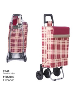 CARRO COMPRA 4 RUEDAS CUADRADOS ROJO