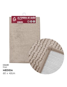 ALFOMBRA CHENILLA BAÑO 60X40 BEIGE