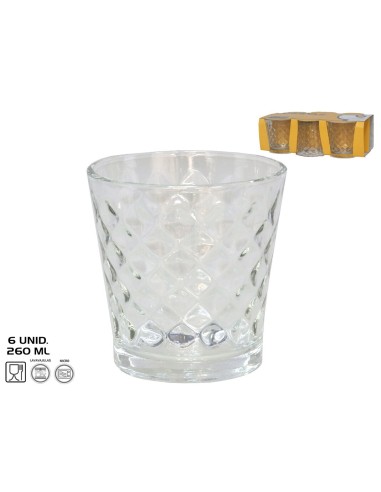SET 6 VASOS DIAMOND 260 ML