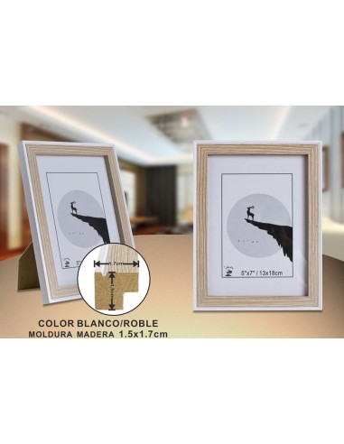 PORTAFOTO ROBLE/BL DM-893 13X18CM(12/36)