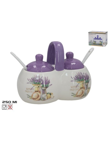 AZUCARERO/SALERO C/CUCHARA 250ML ROSA DOLOMITA