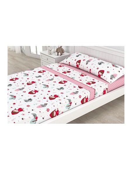 SABANAS CAMA 90 CAPERUCITA ROSA