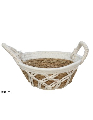 CESTA REDONDA CON ASAS GABON 22X9CM