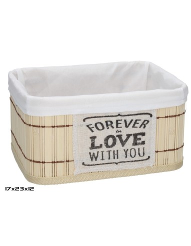 CESTA BAMBU RECTANGULAR CALI 23X17X12CM