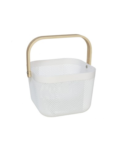 CESTA MULTIUSO CON ASA 21X21X18CM BLANCO