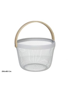 CESTA RED. MULTIUSO CON ASA 26X18CM BLANCO