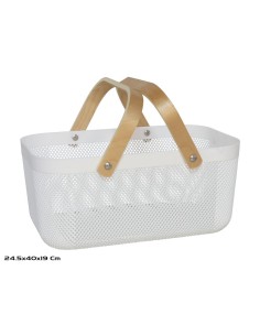 CESTA RECT. MULTIUSO CON ASAS 40X24,5X19CM BLANCO