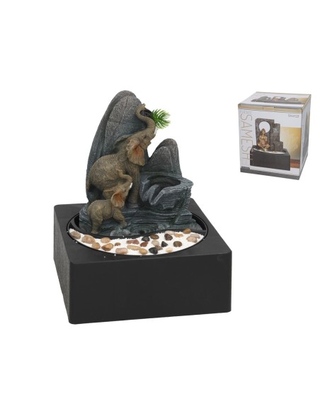 FUENTE ELEFANTES FARAS LED 23X23X27 CM