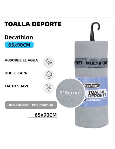 TOALLA DEPORTE 65*90CM GRIS