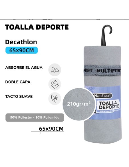 TOALLA DEPORTE 65*90CM GRIS