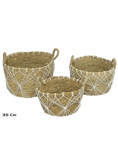 SET 3 CESTOS CON ASAS DEMETER 35X23CM