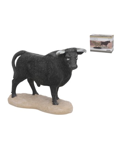 FIGURA TORO NEGRO 13,5X5X10 CM RESINA