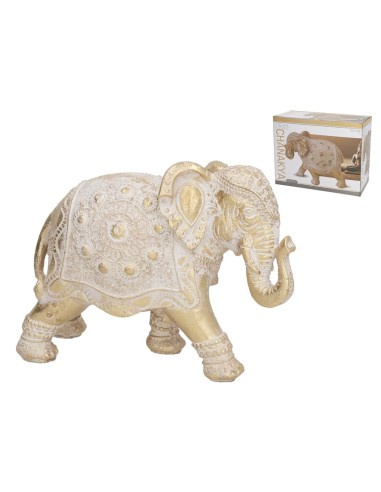 FIGURA ELEFANTE CHANAKYA 23X9,5X17,5 CM RESINA