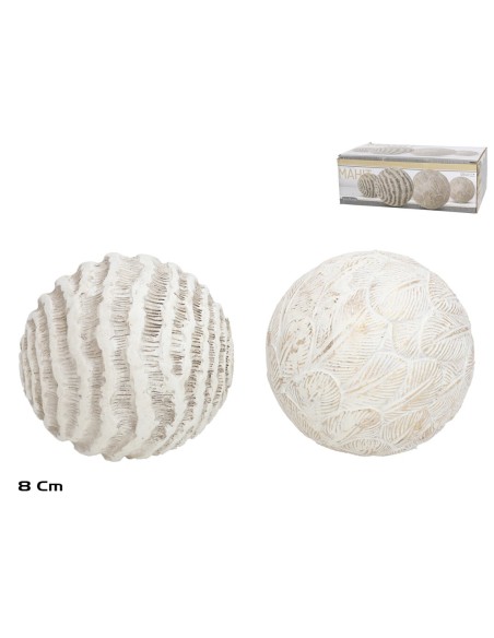 BOLA DECORACION MAHIT 2 SURT DIA 8 CM RESINA