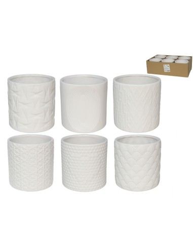 MACETERO CERAMICA 1350ML 13,5X13,5X13,2CM 6STD BLA