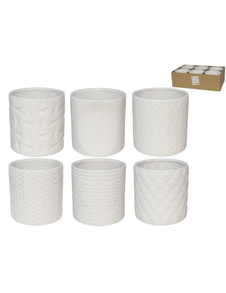 MACETERO CERAMICA 1350ML 13,5X13,5X13,2CM 6STD BLA