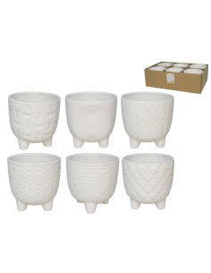 MACETERO CERAMICA 1580ML 15X15X15CM 6STD BLANCO
