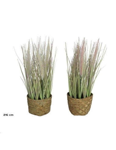 MACETA ALGAS GRASS CON FLOR SURT 26 CM