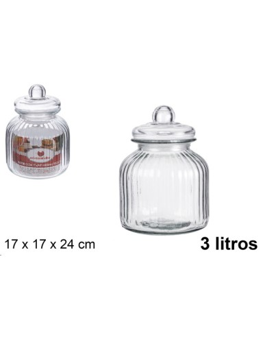 BOTE CRISTAL TAPA HERMETICA 3L