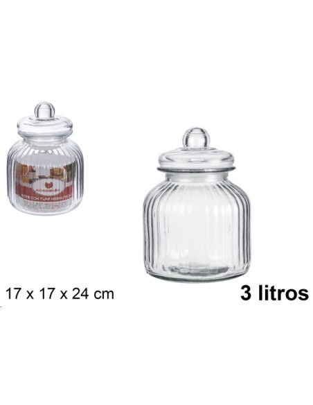 BOTE CRISTAL TAPA HERMETICA 3L
