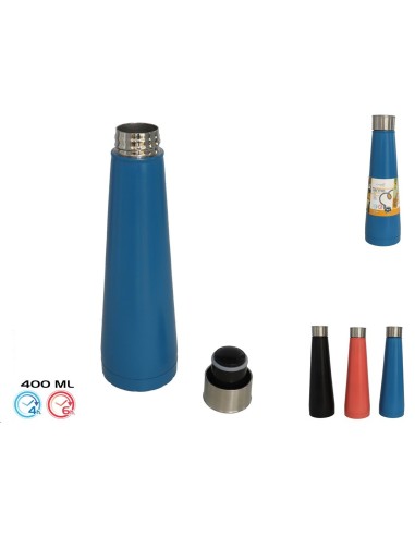 TERMO 400ML 3 COL. -ACERO