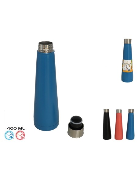 TERMO 400ML 3 COL. -ACERO