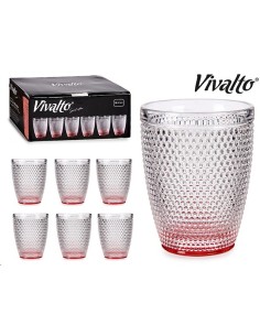 VASO CRISTAL PUNTOS AGUA 30CL ROSA