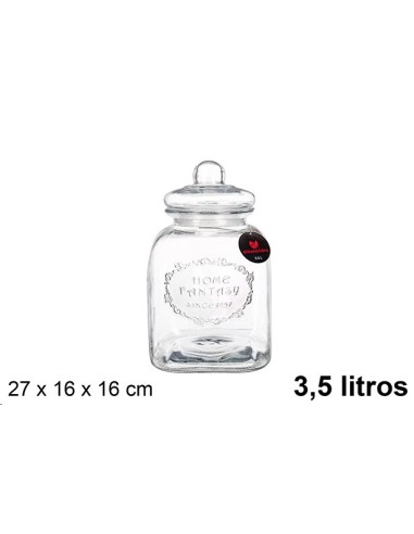 BOTE CRISTAL HERMÉTICO GALLETAS 3.5 LITROS