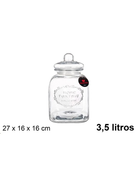 BOTE CRISTAL HERMÉTICO GALLETAS 3.5 LITROS