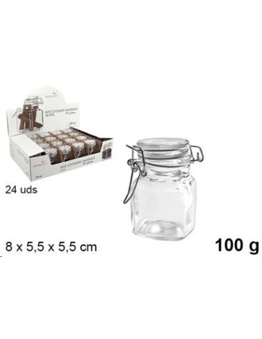 BOTE CRISTAL ESPECIERO CUADRADO 100gr
