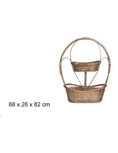 DOBLE CESTA ORO DECORACION NAVIDEÑA