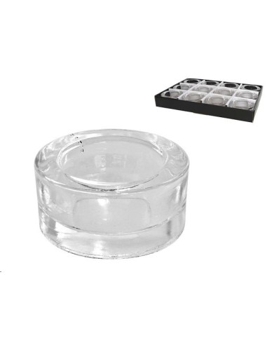 PORTAVELAS CRISTAL RED. LUGO 7X7X3,3CM