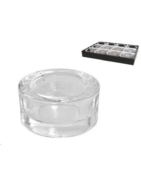 PORTAVELAS CRISTAL RED. LUGO 7X7X3,3CM