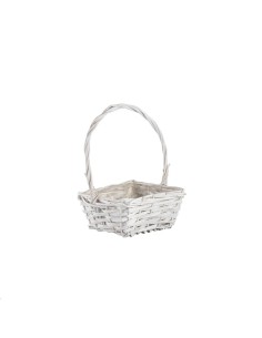 CESTA MIMBRE CUADRADA BLANCA 20X20X30CM