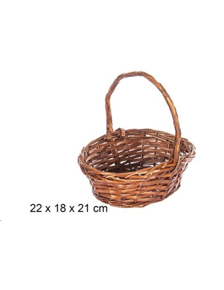 CESTA MIMBRE OVALADA CAOBA 22x18cm